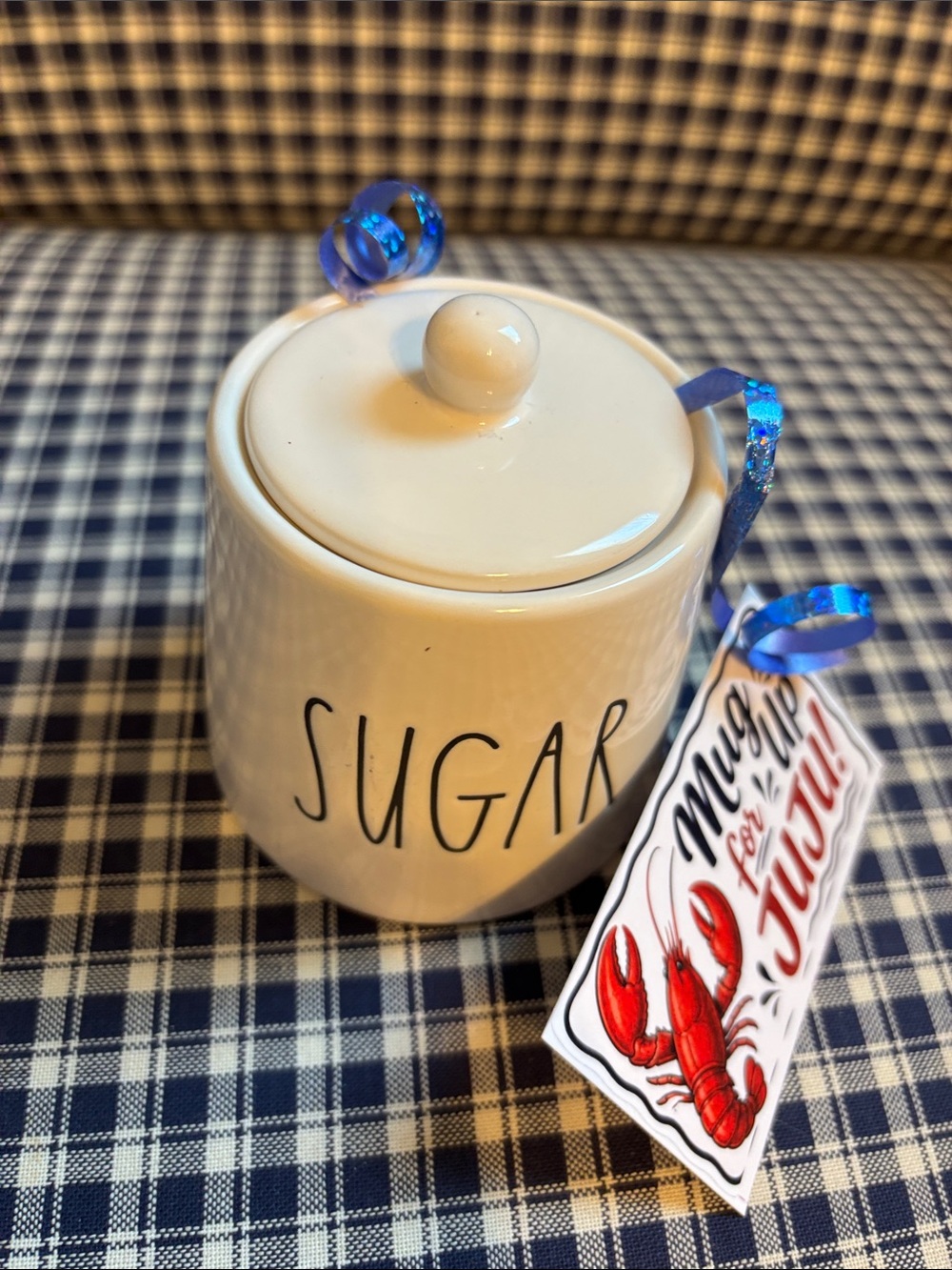 Rae Dunn Cream Sugar Jar with Black Lettering